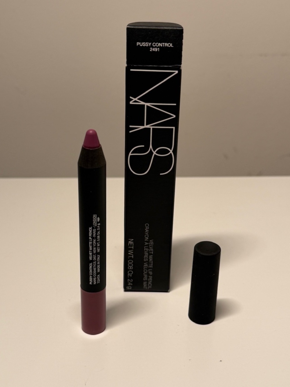 NEW in box RARE Nars Velvet Matte Lip Pencil P**SY CONTROL  0.08 Oz./2.4 g full